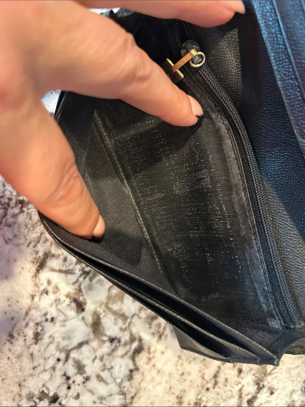 Saint Laurent Black Leather Wallet with Gold Corner Hardware EUC